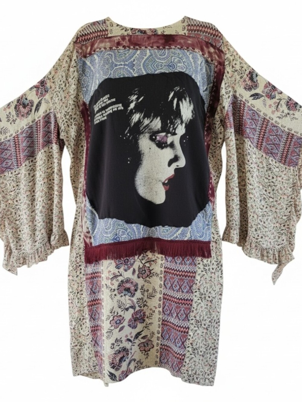 Taylor Swift T-Shirt Kimono Upcycled Boho Festival Top M